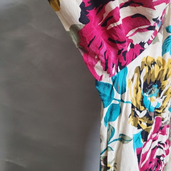 Band of Gypsies Multicolored Romper Pants Short Sleeve Smocking Jumpsuit Size M - Picture 10 of 10